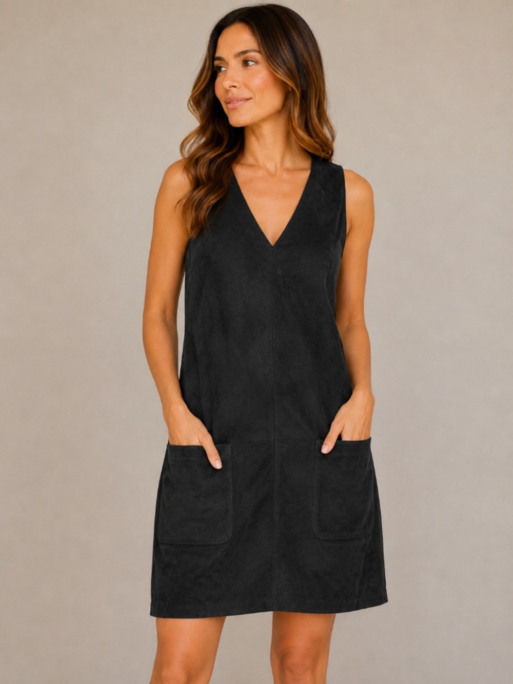 NWT Vintage Mossimo Faux Suede Sleeveless Dress w/ Pockets • Size Medium